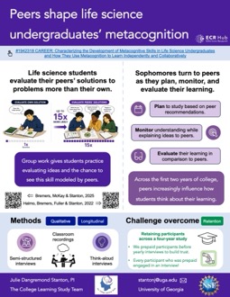 Peers shape life science undergraduates’ metacognition