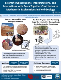 Scientific Observations, Interpretations, and Interactions with Peers Together Contributes to Mechanistic Explanations in Field Geology